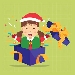 Cute girl wearing santa clause costum