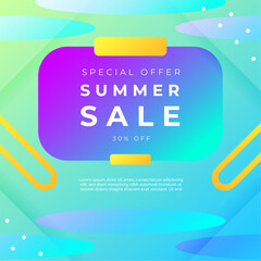 Colorful Mega Sale Banner With Abstract Design Elements. Vibrant mega sale banner featuring abstract shapes and playful colors. Ideal for online marketing and social media posts