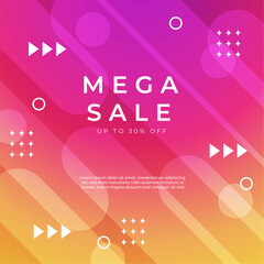 Limited Time Big Sale Promotional Banner in Color Gradient. Vibrant promotional banner with geometric shapes. Ideal for advertising, retail promotions, and special offers