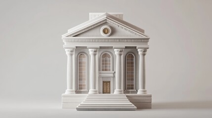 Obraz premium Bank Building Icon Iconic building symbolizing a bank or financial institution