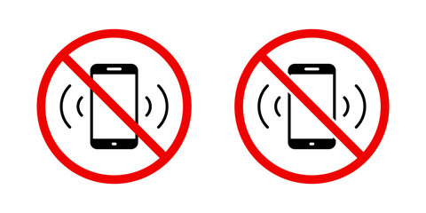 Silent phone icon in generic style. Cellphone prohibition sign symbol