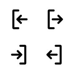 Login and logout icon set. Sign in and sign out symbol