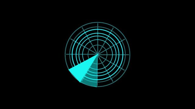 Radar screen animation on black background. motion background. e_ 447