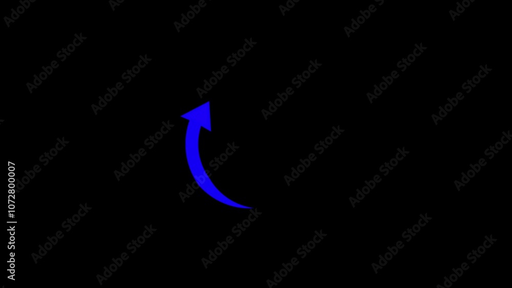 Poster arrow loading icon animation on black background. 4k video.
