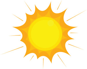 Sun shine flat icon. Sun ray vector illustration. Sunshine vector sign. Sunset icon