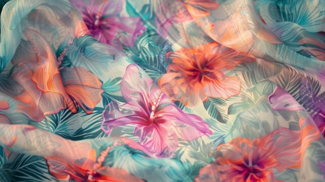 A retro beach towel with a faded floral pattern and inflatable fabric. Adds a unique and retro touch to any beach day essential.