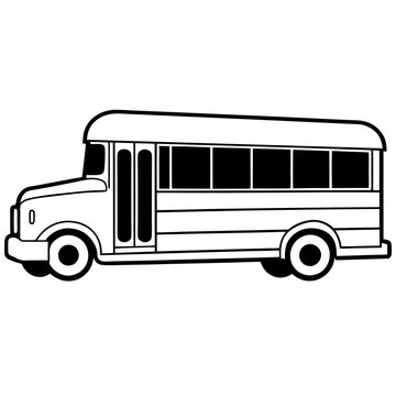 recommend clip art: school bus line art vector illustration