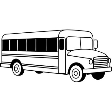 black and white school bus clip art preview