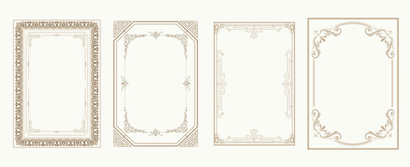 Decorative frames Retro ornamental vintage rectangle ornaments