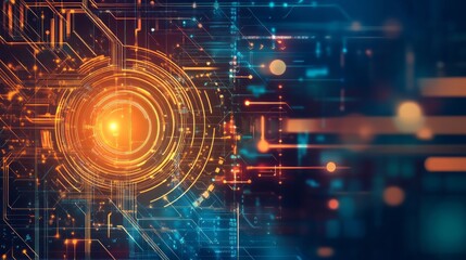 Obraz premium Digital background for tech, AI, data, audio, graphics