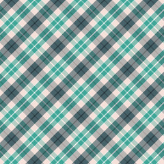 Plaid repeat pattern.Checkered tartan gingham seamless pattern in green and beige. Geometric graphic vector illustration background design for fabric and prints.