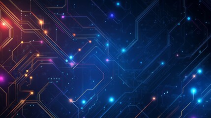 Obraz premium Digital background for tech, AI, data, audio, graphics