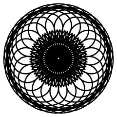 Circle pattern, vintage, modern, round, geometric pattern, pattern, black, white 