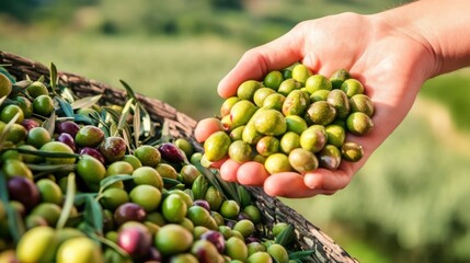 Hand-Picked Olives in a Soft Autumn Light