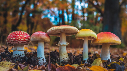 a variety of mushrooms
