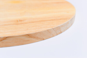brown wooden sphere cuttingboard isolated on white background