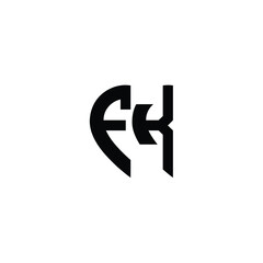 Obraz premium FK monogram logo design letter text name symbol monochrome logotype alphabet character simple logo
