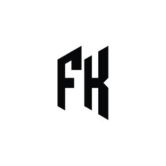 FK monogram logo design letter text name symbol monochrome logotype alphabet character simple logo