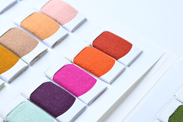 sample color shade of colorful fabric textile of clothing industry