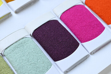 sample color shade of colorful fabric textile of clothing industry