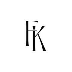 FK monogram logo design letter text name symbol monochrome logotype alphabet character simple logo