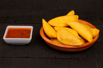Fried empanadas, typical Colombian food