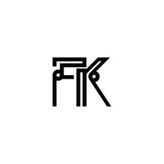 FK monogram logo design letter text name symbol monochrome logotype alphabet character simple logo