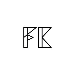 FK monogram logo design letter text name symbol monochrome logotype alphabet character simple logo