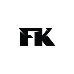 FK monogram logo design letter text name symbol monochrome logotype alphabet character simple logo