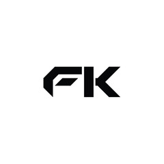 Fototapeta premium FK monogram logo design letter text name symbol monochrome logotype alphabet character simple logo