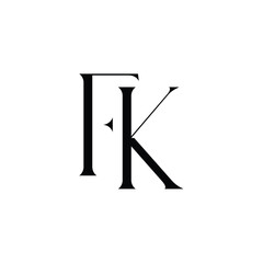 FK monogram logo design letter text name symbol monochrome logotype alphabet character simple logo
