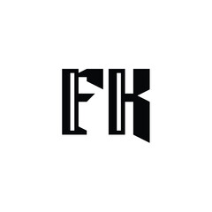 FK monogram logo design letter text name symbol monochrome logotype alphabet character simple logo