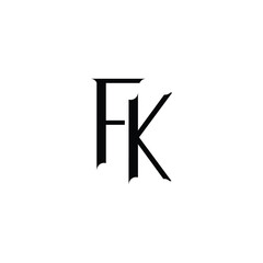 FK monogram logo design letter text name symbol monochrome logotype alphabet character simple logo