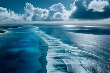 Drone view where the Atlantic Ocean and Indian Ocean converge