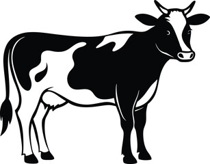 Cow silhouette, dairy cow, animal silhouette,bull vector Illustration