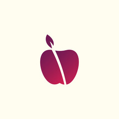  Fruit Apple logo illustration with healthy concept
