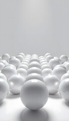 Abstract render with spheres isolated with white highlights, png