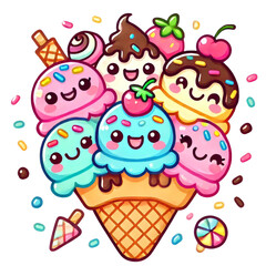 Happy ice cream icon