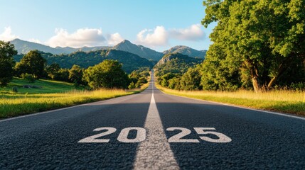 Serene Highway Stretching Towards Bright Horizon