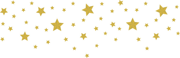 Golden Stars vector illustration on transparent background