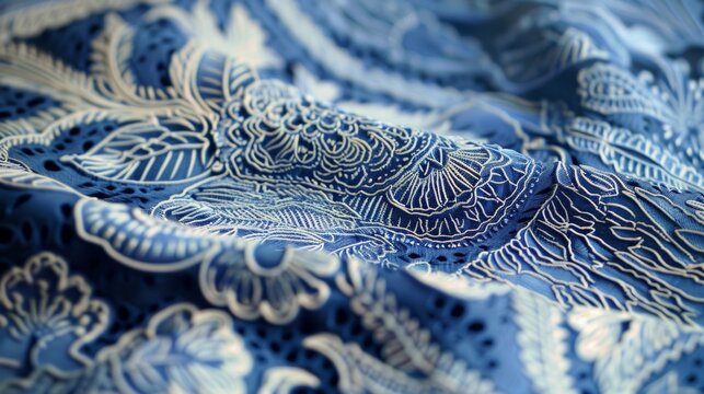 Intricate Slovak Textile Design with Unique Dyeing Technique
