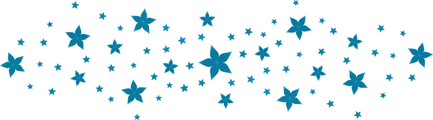 Blue stars Abstract background falling Stars vector illustration. Christmas card, banner on transparent background