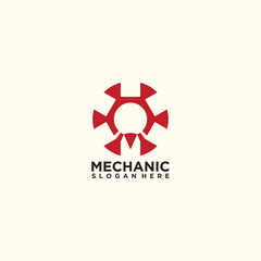Flat design mechanical engineering logo