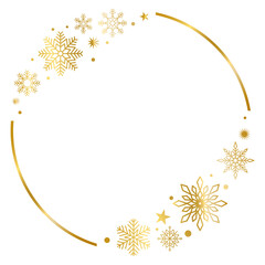  Snowflake gold frame, Decorative golden frames collection png transparent background	
