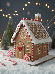 Naklejka premium christmas gingerbread house