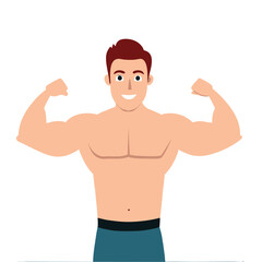 Fototapeta premium bodybuilder is showing body.eps