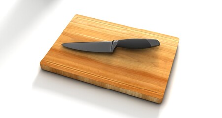 Cutting wooden board or tray isolated on white background top view. Rustic countertop of timber surface.