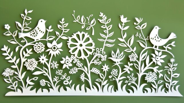 Intricate Wycinanki Paper Cutting Folk Art Design