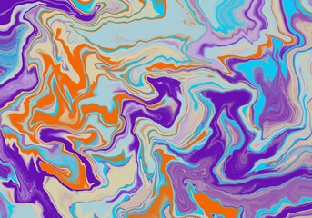 Draw the background in the same way as in Procreate, orange, blue, and purple tones.