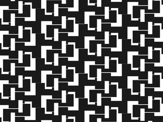 Error digital concept. Black random shapes on white background. Wrong lines and blocks. Video distortion effect. Abstract pixels and noise. Vector illustration.